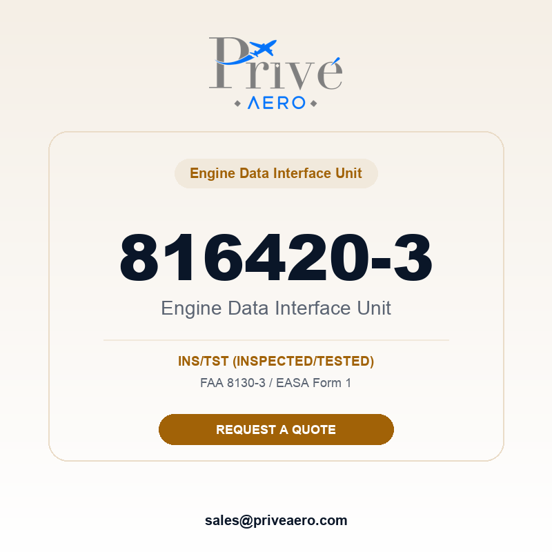 P/N 816420-3 Engine Data Interface Unit 816420-3 Engine Data Interface Unit – Privé Aero