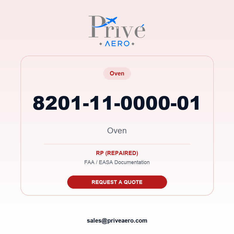 P/N 8201-11-0000-01 Oven 8201-11-0000-01 Oven – Privé Aero