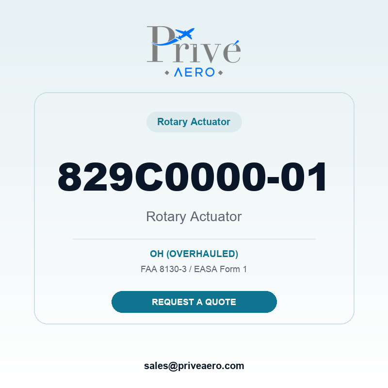 P/N 829C0000-01 Rotary Actuator 829C0000-01 Rotary Actuator – Privé Aero