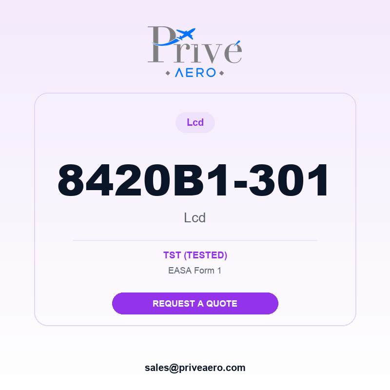P/N 8420B1-301 Lcd 8420B1-301 Lcd – Privé Aero