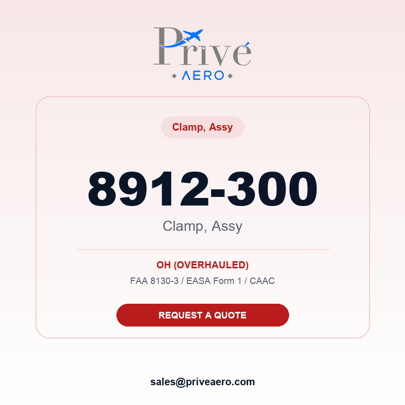 P/N 8912-300 Clamp, Assy 8912-300 Clamp, Assy – Privé Aero