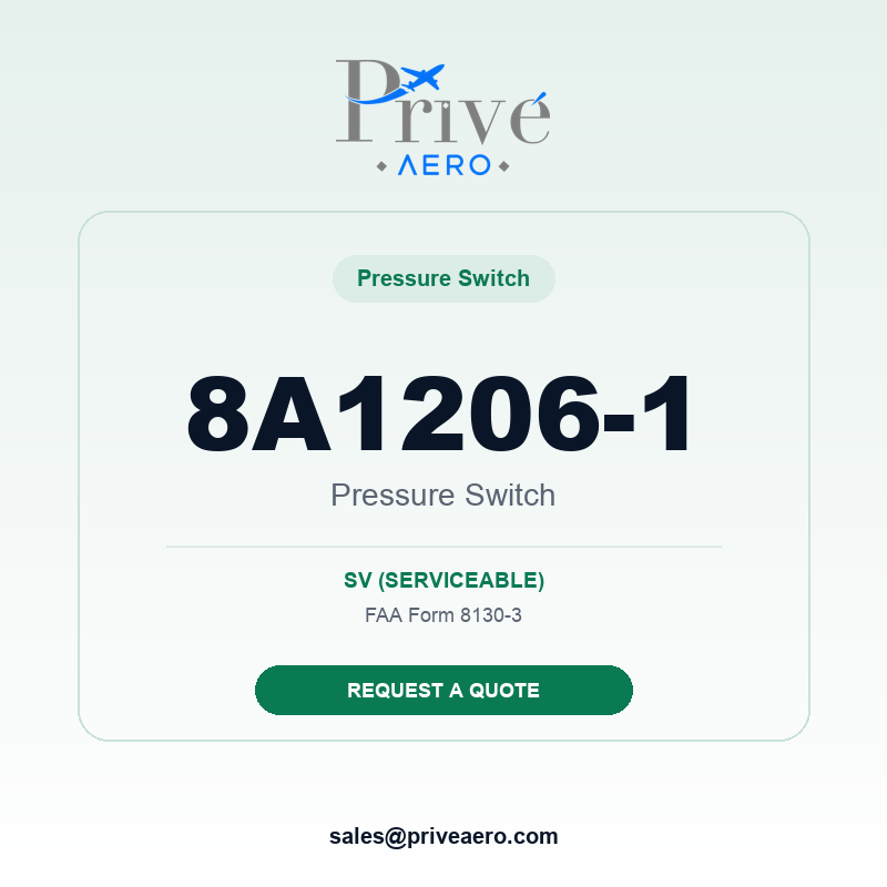 P/N 8A1206-1 Pressure Switch 8A1206-1 Pressure Switch – Privé Aero