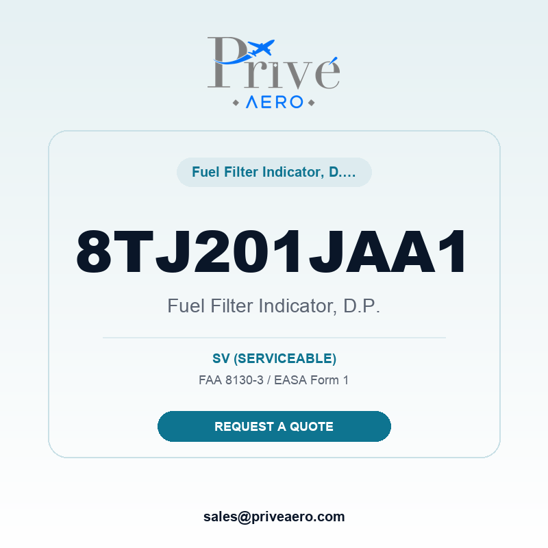 P/N 8TJ201JAA1 Fuel Filter Indicator, D.P. 8TJ201JAA1 Fuel Filter Indicator, D.P. – Privé Aero