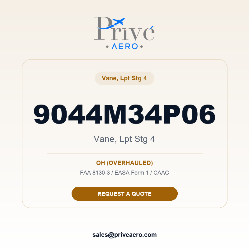 P/N 9044M34P06 VANE, LPT STG 4 9044M34P06 VANE, LPT STG 4 – Privé Aero