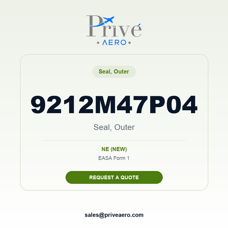 P/N 9212M47P04 Seal, Outer 9212M47P04 Seal, Outer – Privé Aero