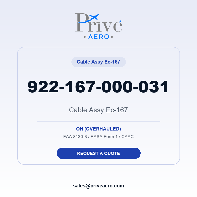P/N 922-167-000-031 CABLE ASSY EC-167 922-167-000-031 CABLE ASSY EC-167 – Privé Aero