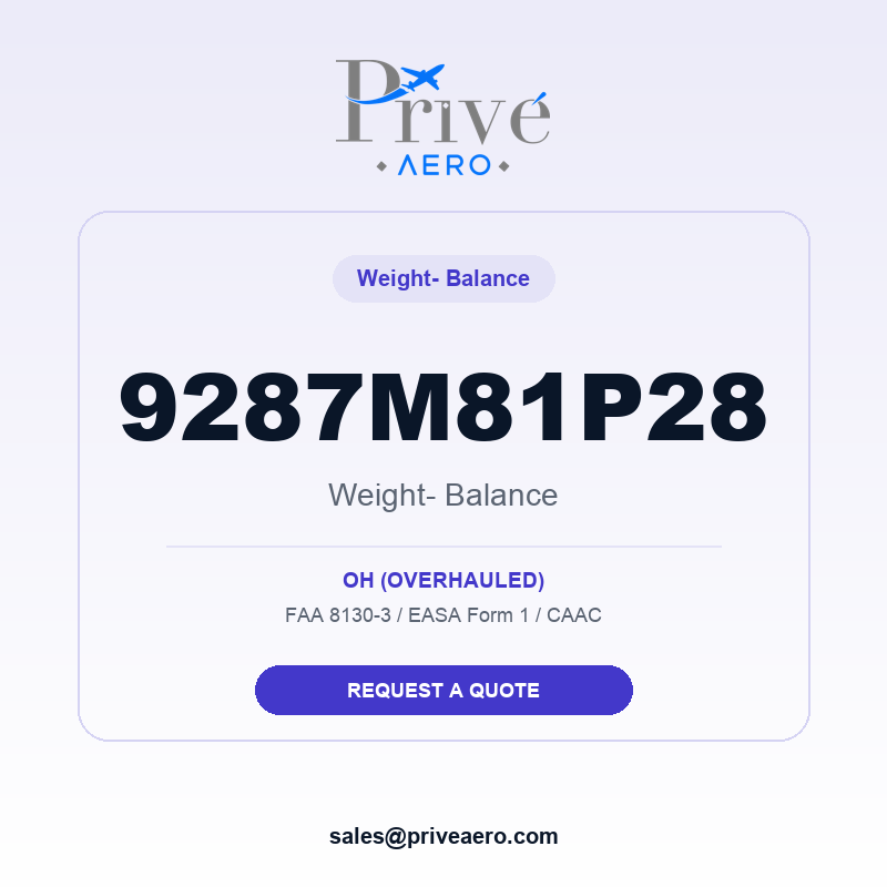 P/N 9287M81P28 WEIGHT- BALANCE 9287M81P28 WEIGHT- BALANCE – Privé Aero