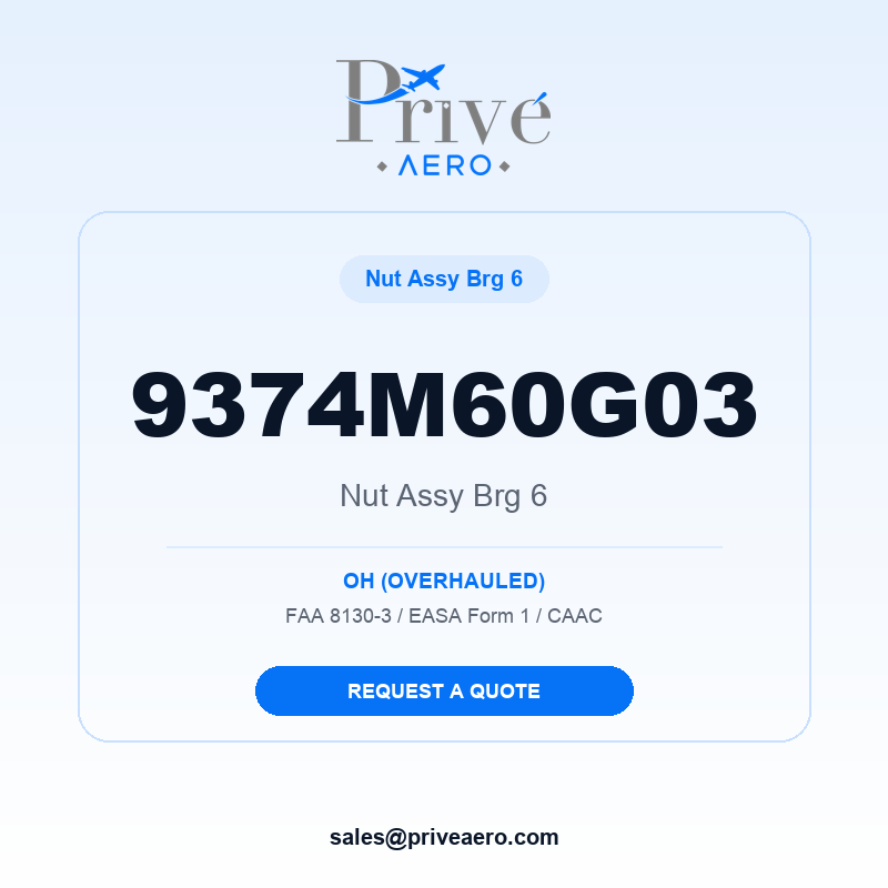P/N 9374M60G03 NUT ASSY BRG 6 9374M60G03 NUT ASSY BRG 6 – Privé Aero