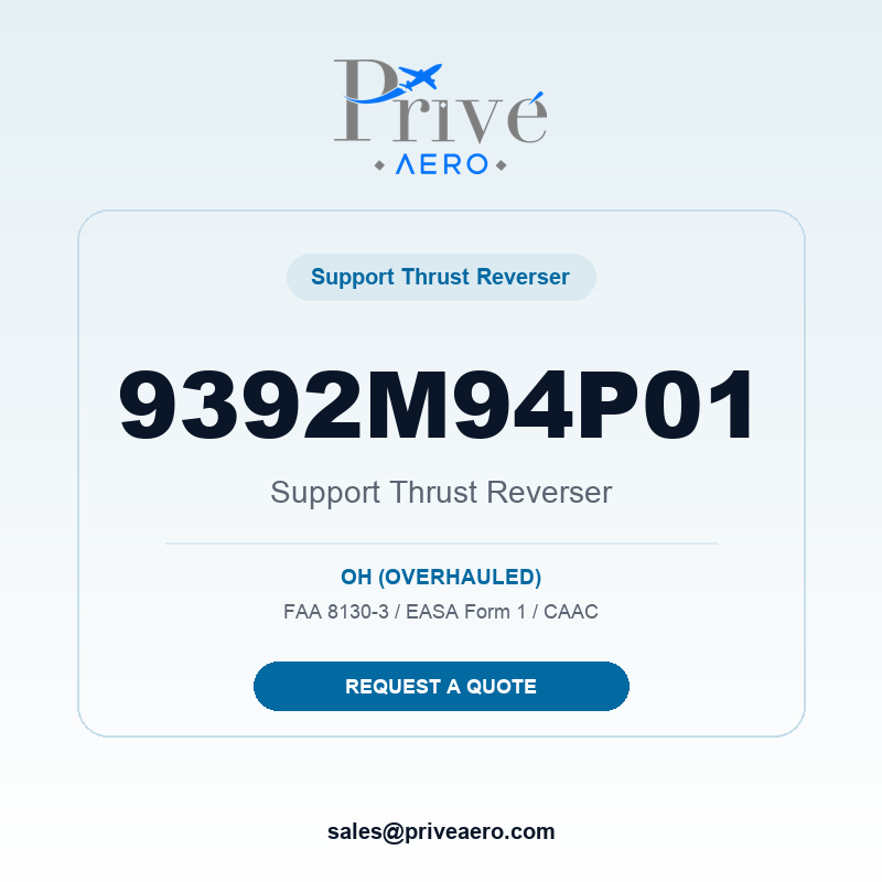 P/N 9392M94P01 SUPPORT THRUST REVERSER 9392M94P01 SUPPORT THRUST REVERSER – Privé Aero