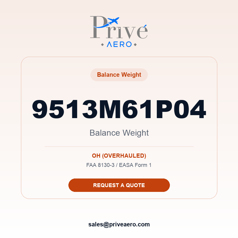 P/N 9513M61P04 Balance Weight 9513M61P04 Balance Weight – Privé Aero