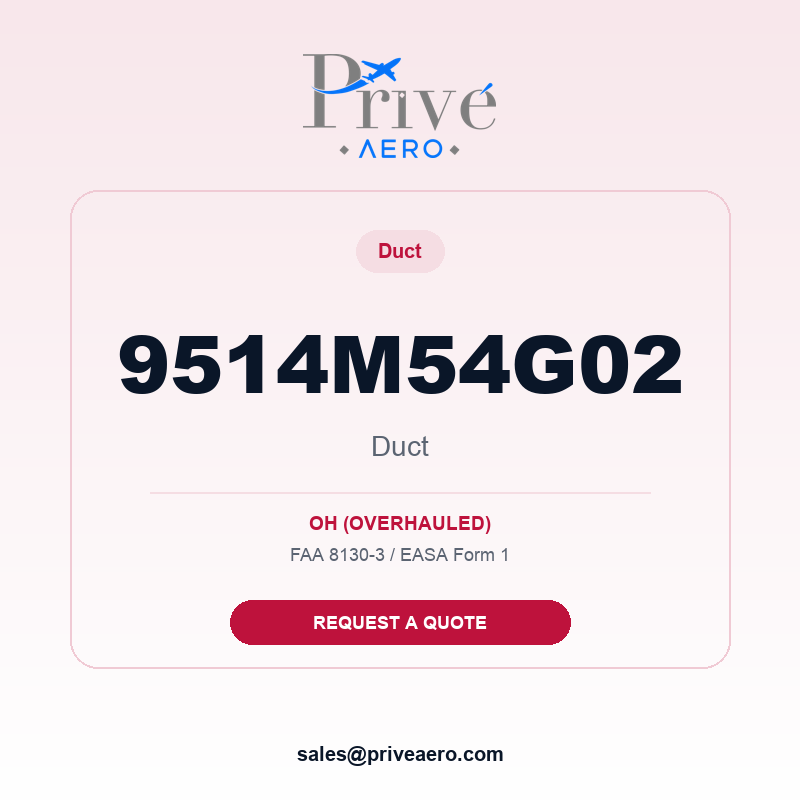 P/N 9514M54G02 Duct 9514M54G02 Duct – Privé Aero