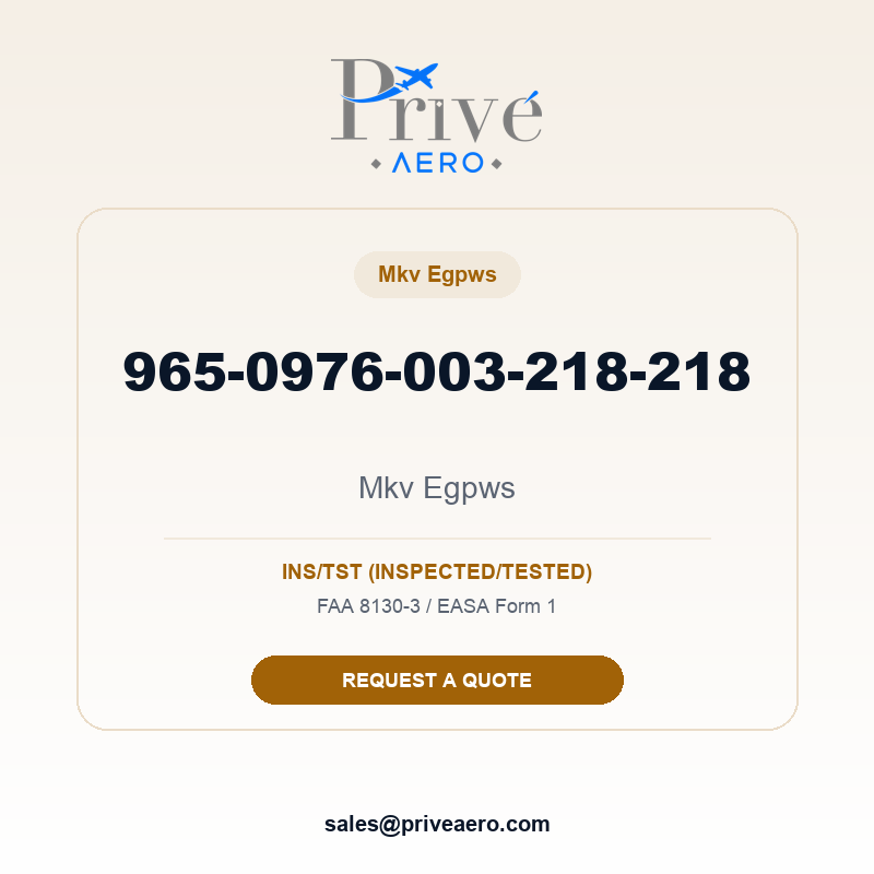 P/N 965-0976-003-218-218 Mkv Egpws 965-0976-003-218-218 Mkv Egpws – Privé Aero