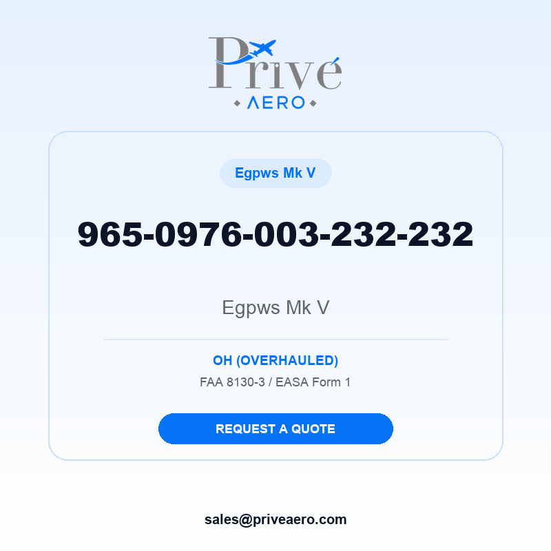 P/N 965-0976-003-232-232 Egpws Mk V 965-0976-003-232-232 Egpws Mk V – Privé Aero