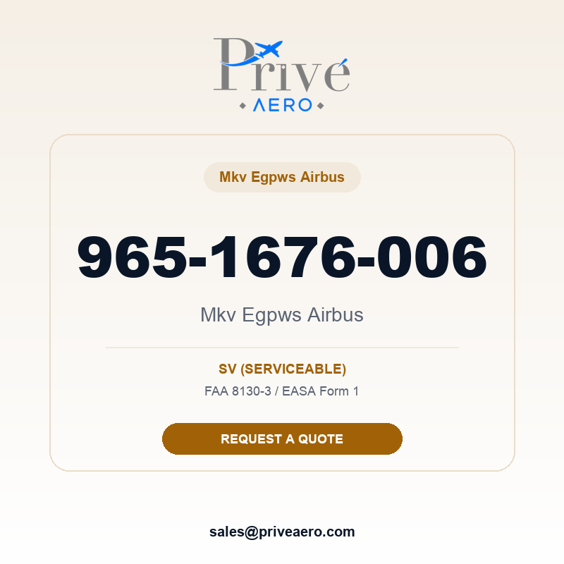 P/N 965-1676-006 Mkv Egpws Airbus 965-1676-006 Mkv Egpws Airbus – Privé Aero