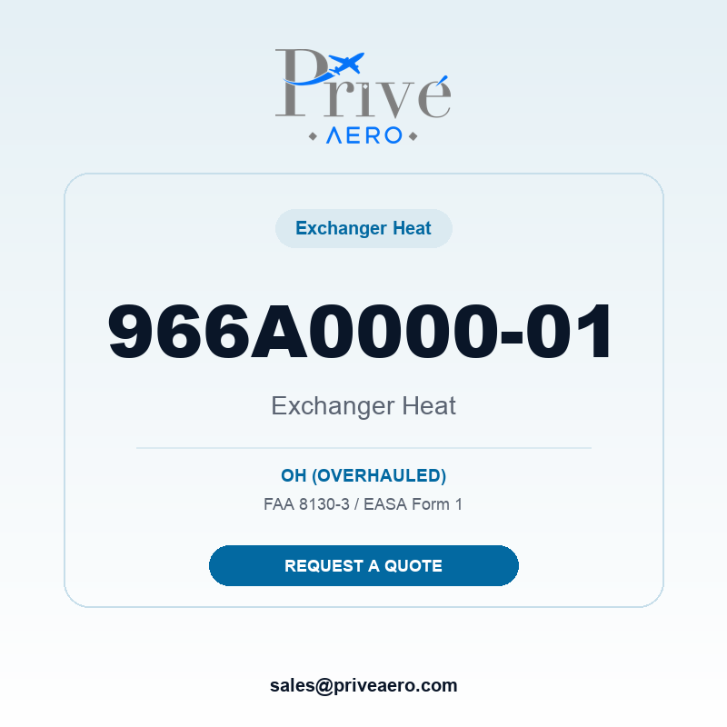 P/N 966A0000-01 Exchanger Heat 966A0000-01 Exchanger Heat – Privé Aero
