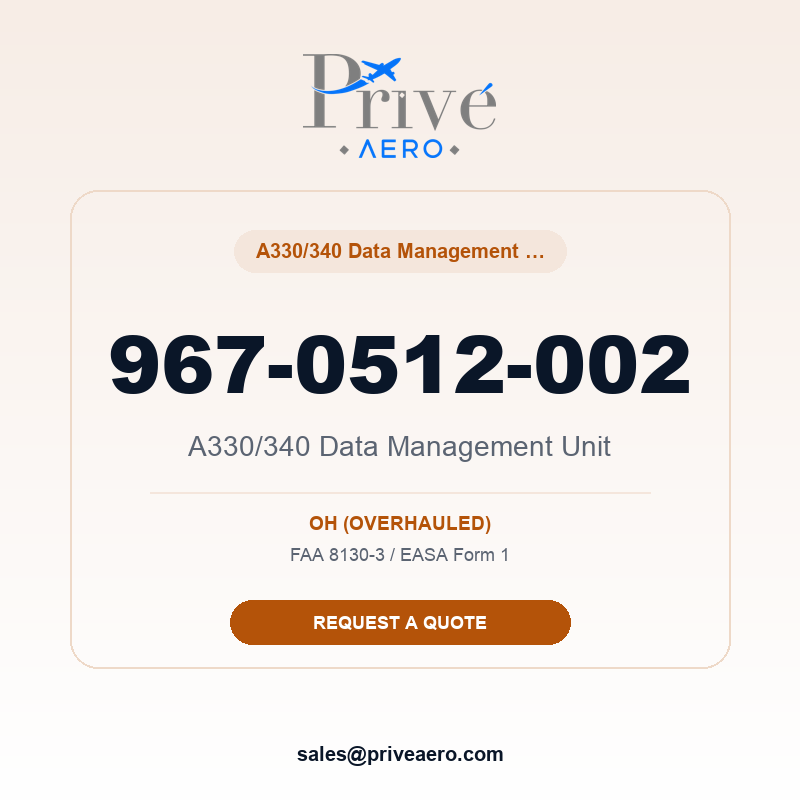 P/N 967-0512-002 A330/340 Data Management Unit 967-0512-002 A330/340 Data Management Unit – Privé Aero