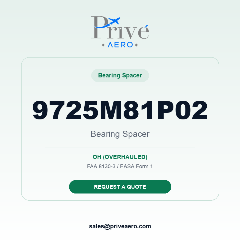 P/N 9725M81P02 Bearing Spacer 9725M81P02 Bearing Spacer – Privé Aero