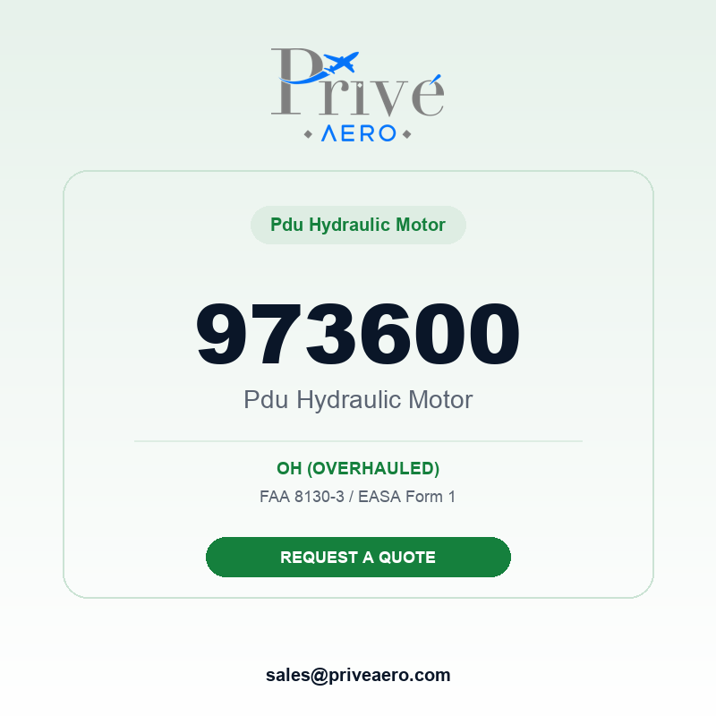 P/N 973600 Pdu Hydraulic Motor 973600 Pdu Hydraulic Motor – Privé Aero