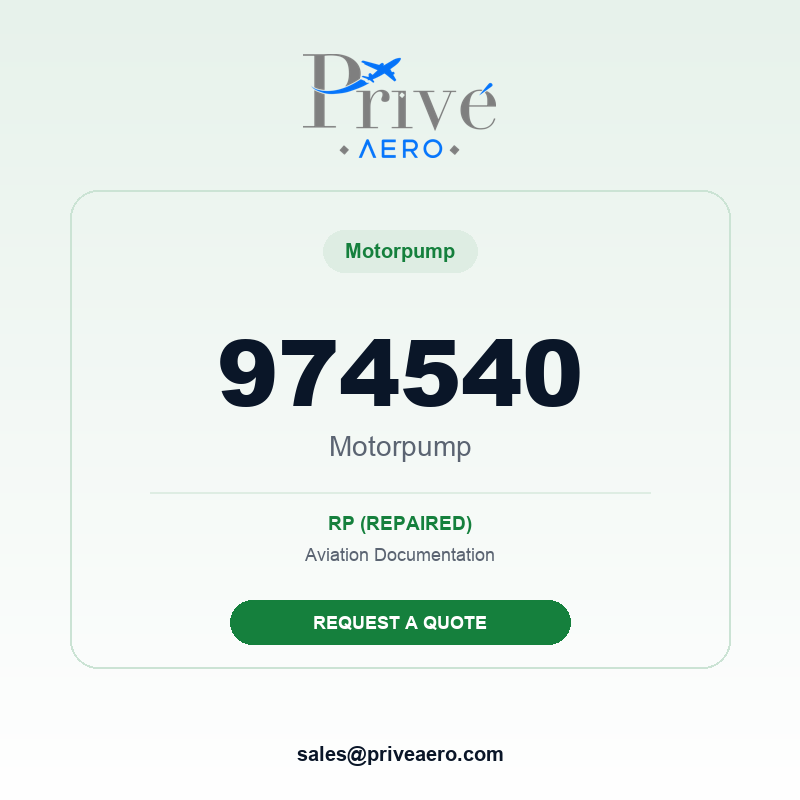 P/N 974540 Motorpump 974540 Motorpump – Privé Aero