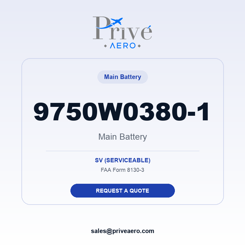 P/N 9750W0380-1 Main Battery 9750W0380-1 Main Battery – Privé Aero