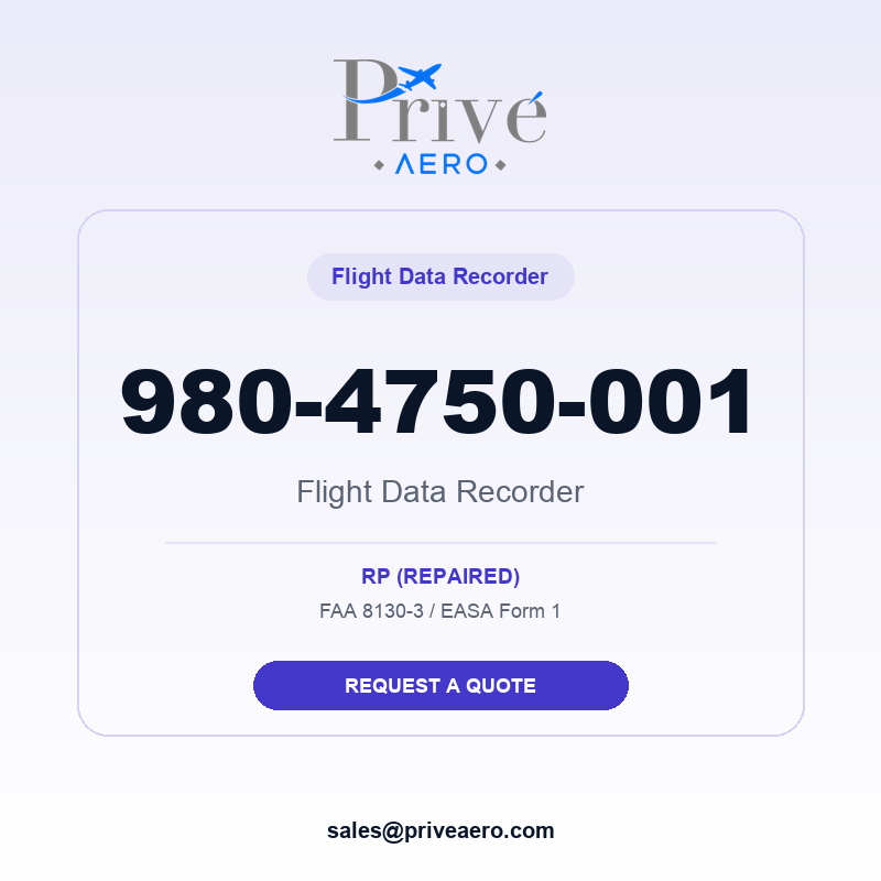 P/N 980-4750-001 Flight Data Recorder 980-4750-001 Flight Data Recorder – Privé Aero