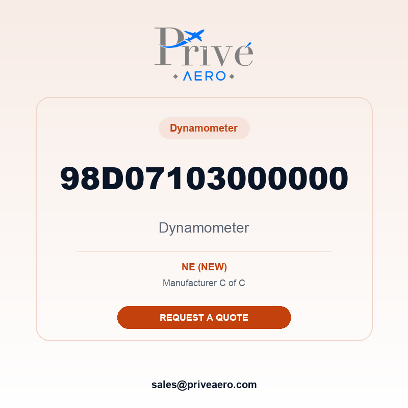 P/N 98D07103000000 Dynamometer 98D07103000000 Dynamometer – Privé Aero