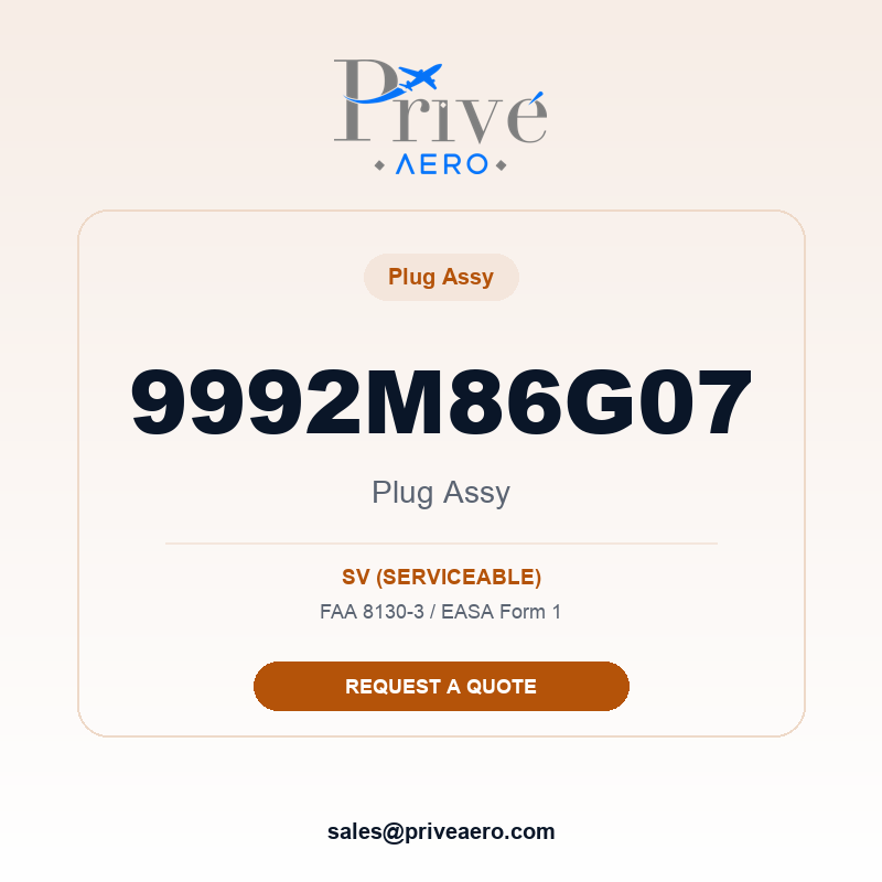 P/N 9992M86G07 Plug Assy 9992M86G07 Plug Assy – Privé Aero