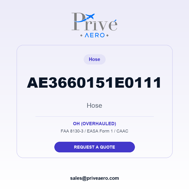P/N AE3660151E0111 Hose AE3660151E0111 Hose – Privé Aero