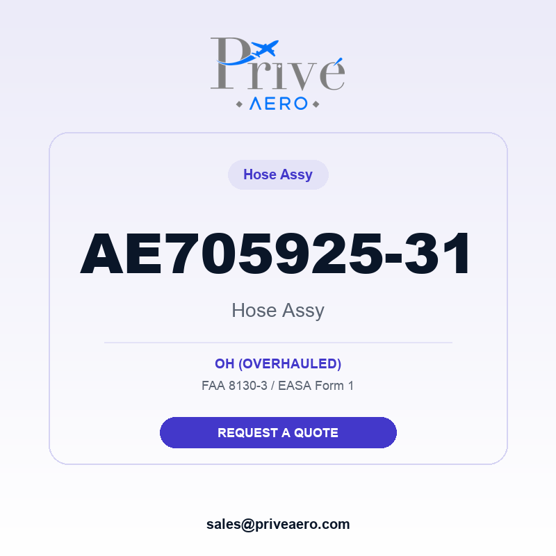 P/N AE705925-31 Hose Assy AE705925-31 Hose Assy – Privé Aero