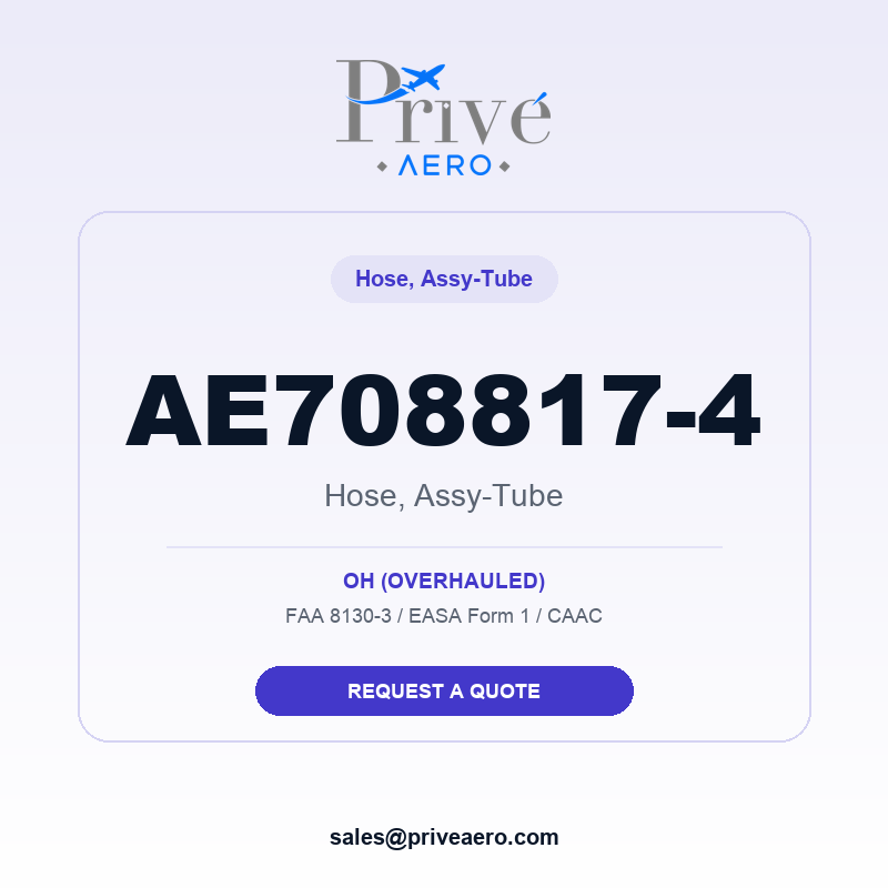 P/N AE708817-4 Hose, Assy-Tube AE708817-4 Hose, Assy-Tube – Privé Aero
