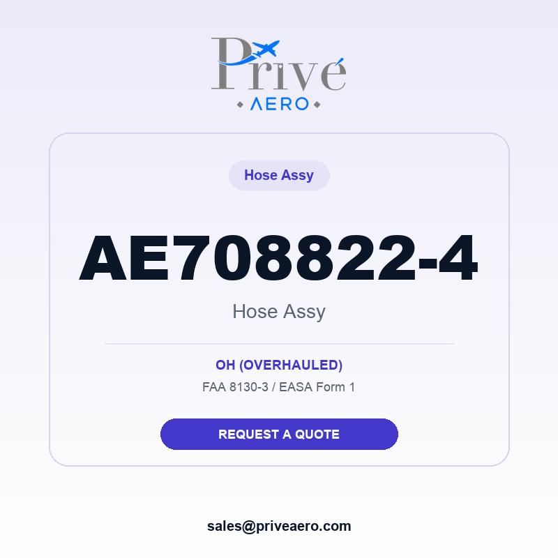 P/N AE708822-4 Hose Assy AE708822-4 Hose Assy – Privé Aero