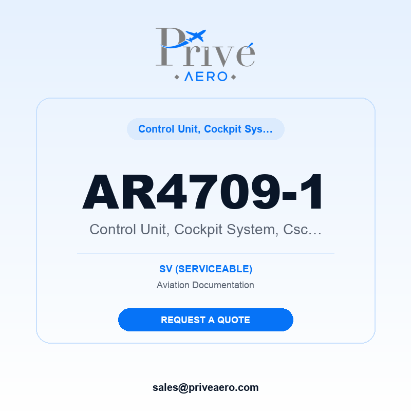P/N AR4709-1 Control Unit, Cockpit System, Cscu, V80477 AR4709-1 Control Unit, Cockpit System, Cscu, V80477 – Privé Aero