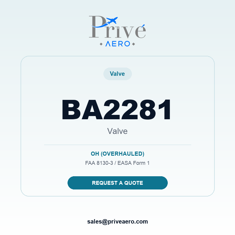 P/N BA2281 Valve BA2281 Valve – Privé Aero