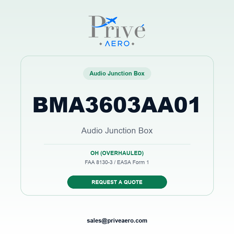 P/N BMA3603AA01 Audio Junction Box BMA3603AA01 Audio Junction Box – Privé Aero