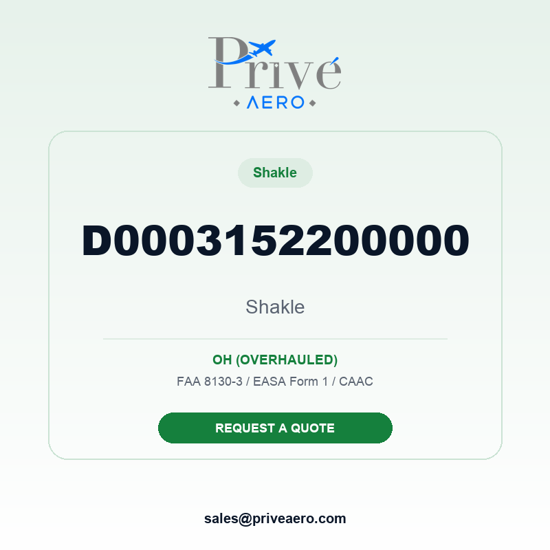 P/N D0003152200000 SHAKLE D0003152200000 SHAKLE – Privé Aero