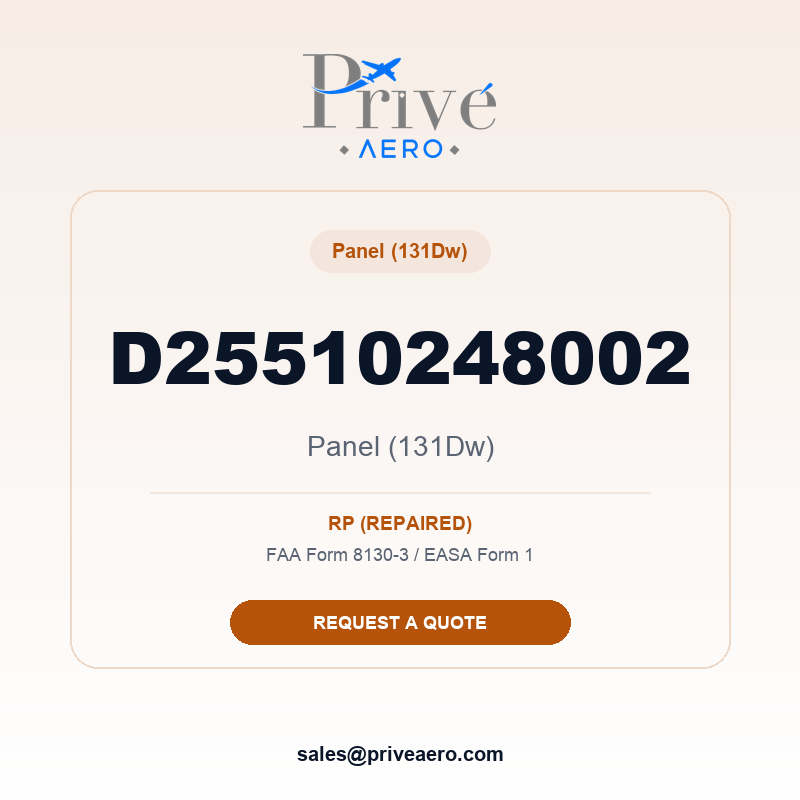 P/N D25510248002 Panel (131Dw) D25510248002 Panel (131Dw) – Privé Aero