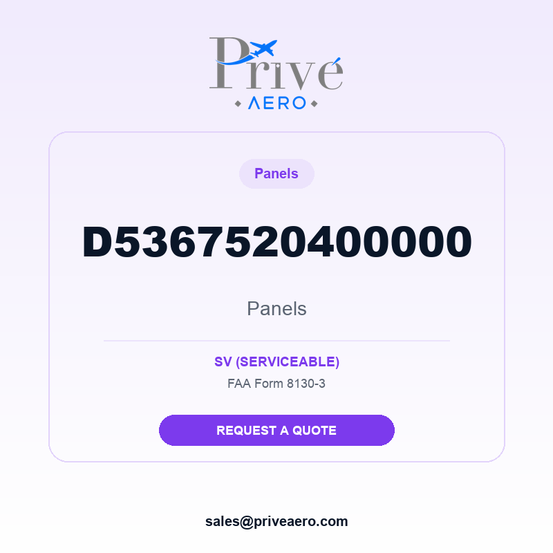 P/N D5367520400000 Panels D5367520400000 Panels – Privé Aero