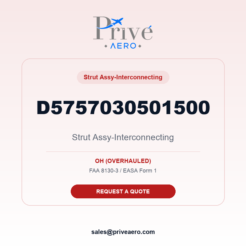 P/N D5757030501500 Strut Assy-interconnecting D5757030501500 Strut Assy-interconnecting – Privé Aero