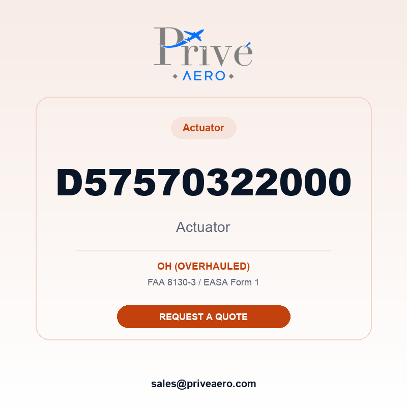 P/N D57570322000 Actuator D57570322000 Actuator – Privé Aero