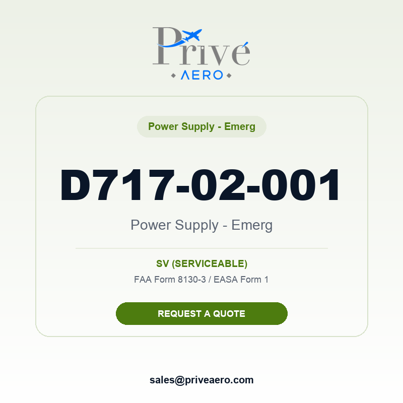 P/N D717-02-001 Power Supply - Emerg D717-02-001 Power Supply - Emerg – Privé Aero