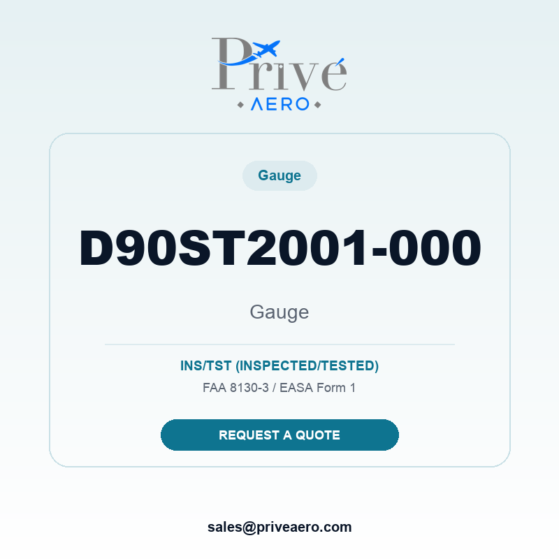 P/N D90ST2001-000 Gauge D90ST2001-000 Gauge – Privé Aero