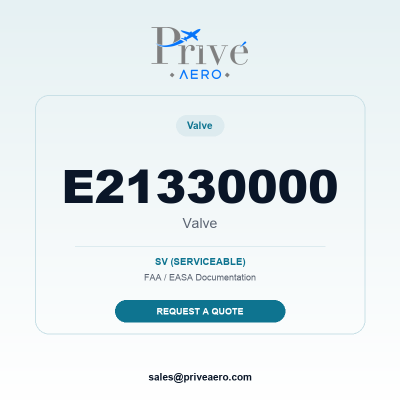 P/N E21330000 Valve E21330000 Valve – Privé Aero