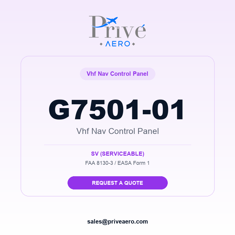 P/N G7501-01 Vhf Nav Control Panel G7501-01 Vhf Nav Control Panel – Privé Aero