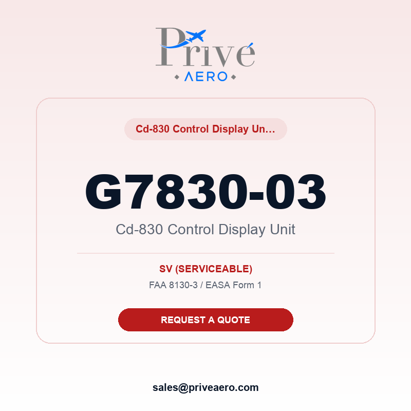 P/N G7830-03 Cd-830 Control Display Unit G7830-03 Cd-830 Control Display Unit – Privé Aero