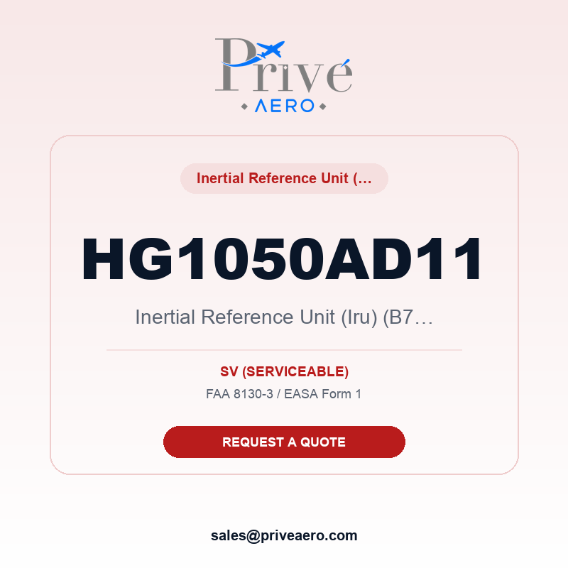P/N HG1050AD11 Inertial Reference Unit (Iru) (B737) HG1050AD11 Inertial Reference Unit (Iru) (B737) – Privé Aero
