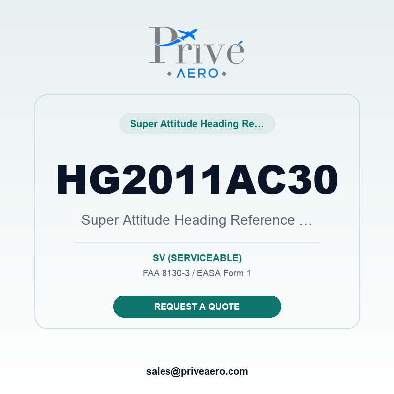 P/N HG2011AC30 Super Attitude Heading Reference Unit, A HG2011AC30 Super Attitude Heading Reference Unit, A – Privé Aero