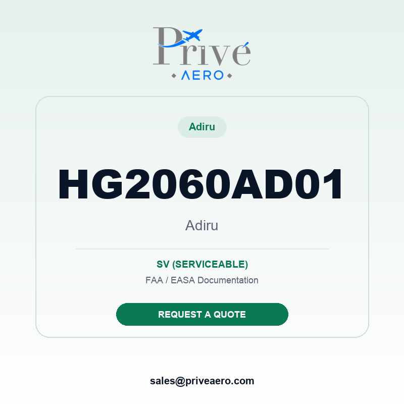P/N HG2060AD01 Adiru HG2060AD01 Adiru – Privé Aero