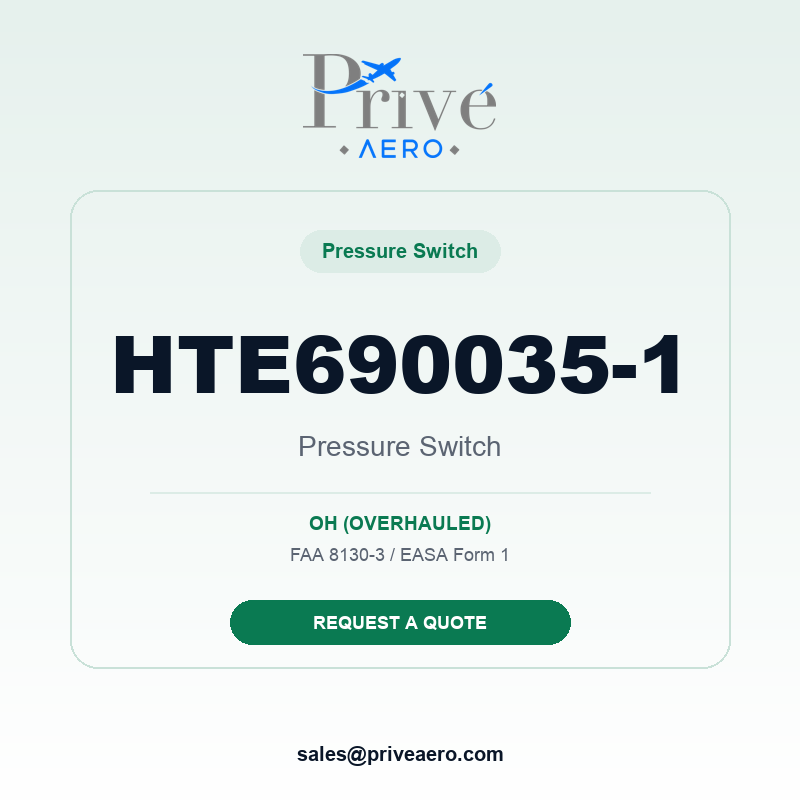 P/N HTE690035-1 Pressure Switch HTE690035-1 Pressure Switch – Privé Aero