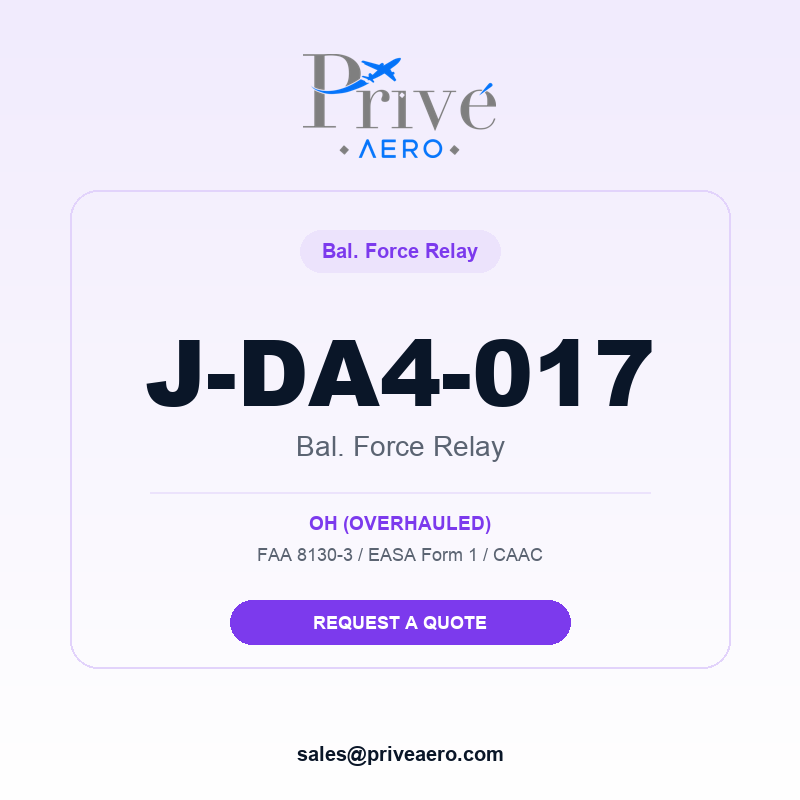 P/N J-DA4-017 BAL. FORCE RELAY J-DA4-017 BAL. FORCE RELAY – Privé Aero
