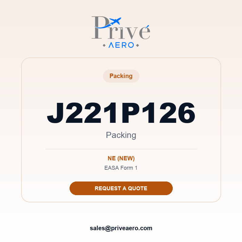 P/N J221P126 Packing J221P126 Packing – Privé Aero